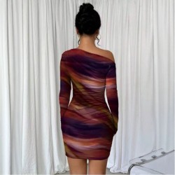 European and American dress fashion solid color short-sleeved dress with small holes Платье длинно