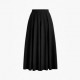 Spring and summer export European and American new style cross-border fashion woven solid color resort style elastic pleated skirt for women 2025