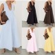 Spring and summer fashion crinkle pleated U-neck design sense dress for women 2025 new style cross-border European and American women's wear