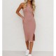 Cross-border European and American new style 2025 Spring/Summer square neck bow tie mini dress