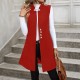 Autumn and winter cross-border European and American new style fashion sleeveless buttoned elegant vest wool coat for women 2025