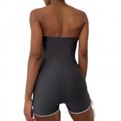 New style Amazon European and American sexy strappy backless top, small batch lace edge triangle one-piece dress