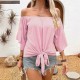 Spring and autumn European style fashion new style cross-border women's wear sexy halter one-shoulder loose off-the-shoulder top for women 2025