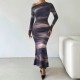 2024 European and American cross-border new style sexy off-the-shoulder short-sleeved dress