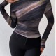 2024 Spring/Summer European and American cross-border new women's wear, tie-dye long-sleeved slimming dress for girls