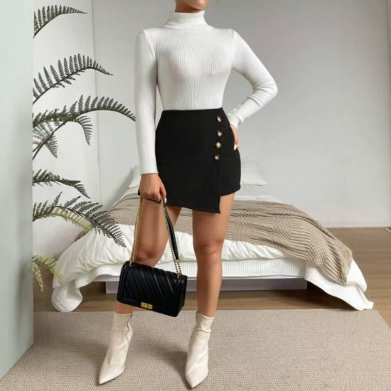 2024 Amazon wish sexy chest cutout long-sleeved ribbed top for women, trendy and sexy chest-revealing cross-border wholesale