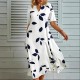 Amazon European Style High Waist Drawstring Bohemian Casual Long Dress for Women