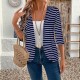 Autumn and winter fashion cardigan no button 2025 new style European and American women's wear striped long sleeve jacket coat elegant top for women