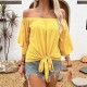 Spring and autumn European style fashion new style cross-border women's wear sexy halter one-shoulder loose off-the-shoulder top for women 2025