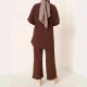 Autumn and winter Middle East European and American new style fashion wide-leg casual texture pattern set two-piece set for women 2025