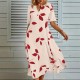 Amazon European Style High Waist Drawstring Bohemian Casual Long Dress for Women