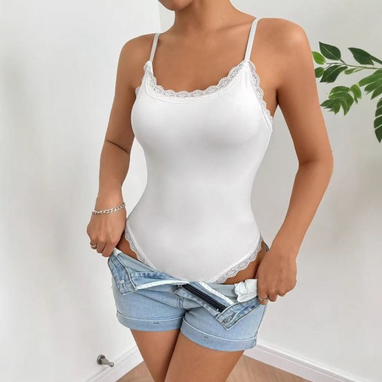 Best-selling item 2024 European and American cross-border fashionable knitted halter off-the-shoulder dress with double-layer hem and backless design