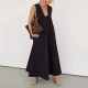 Spring and summer fashion crinkle pleated U-neck design sense dress for women 2025 new style cross-border European and American women's wear
