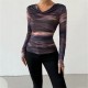 2024 Amazon European and American cross-border elegant and stylish print long sleeve T-shirt factory direct sale