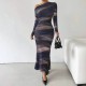 2024 European and American cross-border new style sexy off-the-shoulder short-sleeved dress