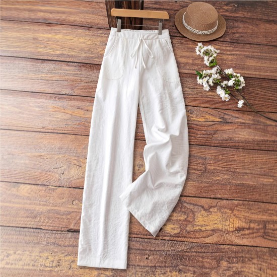 Four seasons European style women's wear new style cross-border elastic waist high-quality design sense artistic texture casual pants for women 2025