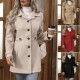 Autumn and winter European and American women's fashion 2025 new style fashionable wool coat lapel button elegant figure-hugging wool coat for women