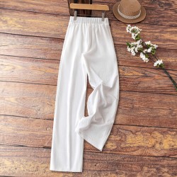 Four seasons European style women's wear new style cross-border elastic waist high-quality design sense artistic texture casual pants for women 2025