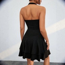 Cross-border European and American elegant and sexy tie-dye off-the-shoulder asymmetrical pleated dress, party evening dress