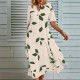Amazon European Style High Waist Drawstring Bohemian Casual Long Dress for Women