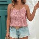 Spring and summer cross-border European and American new style fashion romantic print floral halter top plus size top for women 2025