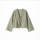 Autumn and winter European and American cross-border new style fashion cardigan no button retro style tie long sleeve shirt for women 2025
