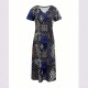 Spring and summer cross-border European and American new style fashion geometric pattern print loose plus size dress for women 2025
