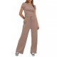 Four seasons European and American women's fashion 2025 new style fashionable design-sense casual long pants short-sleeved retro two-piece set for women