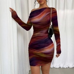 European and American dress fashion solid color short-sleeved dress with small holes Платье длинно