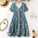 Spring and summer cross-border European and American new style romantic print bohemian resort style plus size dress for women 2025