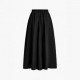 Spring and summer export European and American new style cross-border fashion woven solid color resort style elastic pleated skirt for women 2025