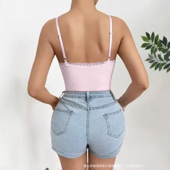 Best-selling item 2024 European and American cross-border fashionable knitted halter off-the-shoulder dress with double-layer hem and backless design