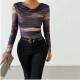 2024 Amazon European and American cross-border elegant and stylish print long sleeve T-shirt factory direct sale